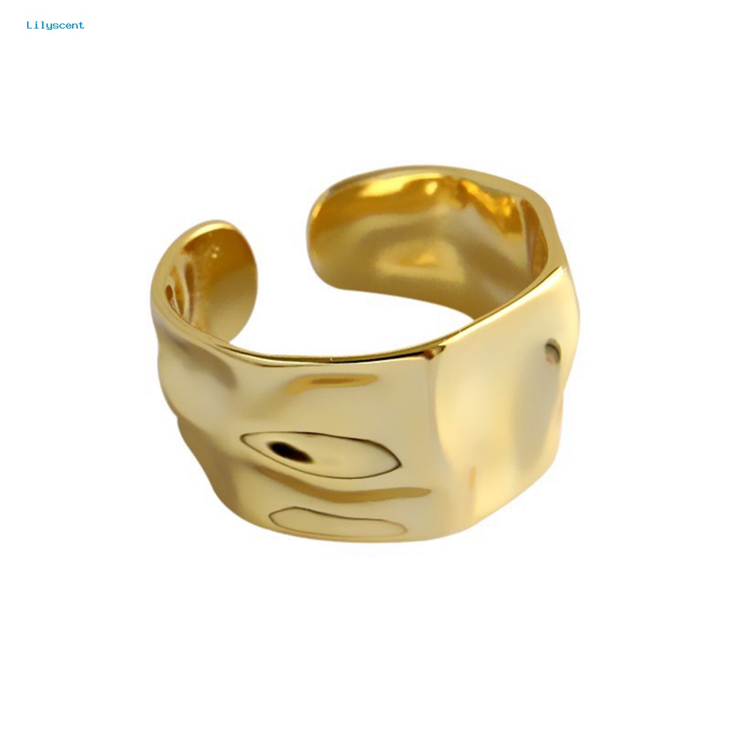 Lilyscent Unfading Knuckle Ring Women Gift Wanita Kreatif Geometris Lebar Cincin Kepribadian