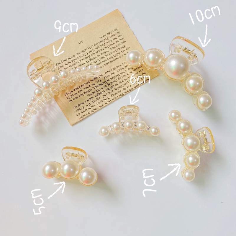 1pcs Imitation Pearl Hair Claw 13 Sizes For Choice Plastic Hairpin For Mature Women Girls Simple Headwear