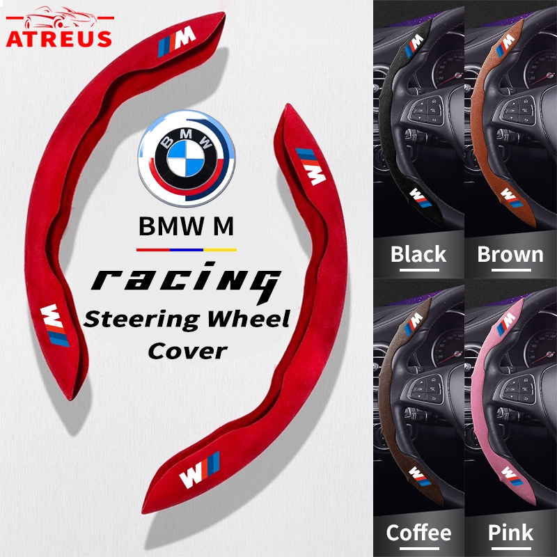 Bmw M Power Cover Pelindung Setir Mobil Suede Steering Wheel Cover Anti Slip Serap Keringat Untuk E36 E46 E30 E90 F10 F30 E39 E60 X1 E84 F48 F25 X3 E83 X5 F15