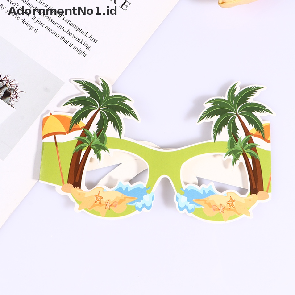 [AdornmentNo1] 6pcs Kacamata Hitam Pesta Hawai Flamingo Tropical Pool Beach Party Decoration [ID]