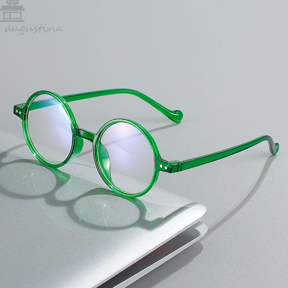 Agustinina Kacamata Presbyopic Bulat Retro Kacamata Anti Radiasi Untuk Wanita Anti Blue Light Blocking Eyeglasses Resin Female Paku Beras Kaca Anti Radiasi Kacamata Baca