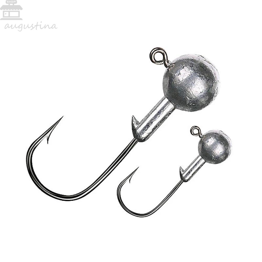 Agustinina Jig Head Hook Soft Worm Fishing Tackle Jig Lure Umpan Pancing Bercahaya Gelap