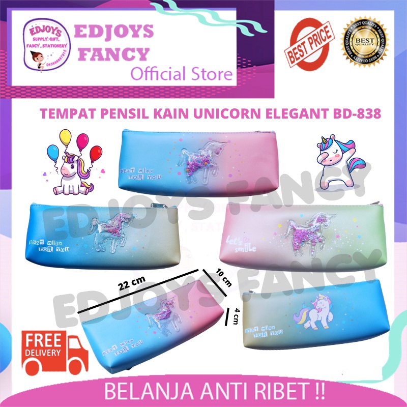 

Xiaolingjing Tempat pensil anak remaja aesthetic dompet pensil bahan kain kotak pensil anak ABG resleting aesthetic gradasi color elegant karakter unicorn menarik 838