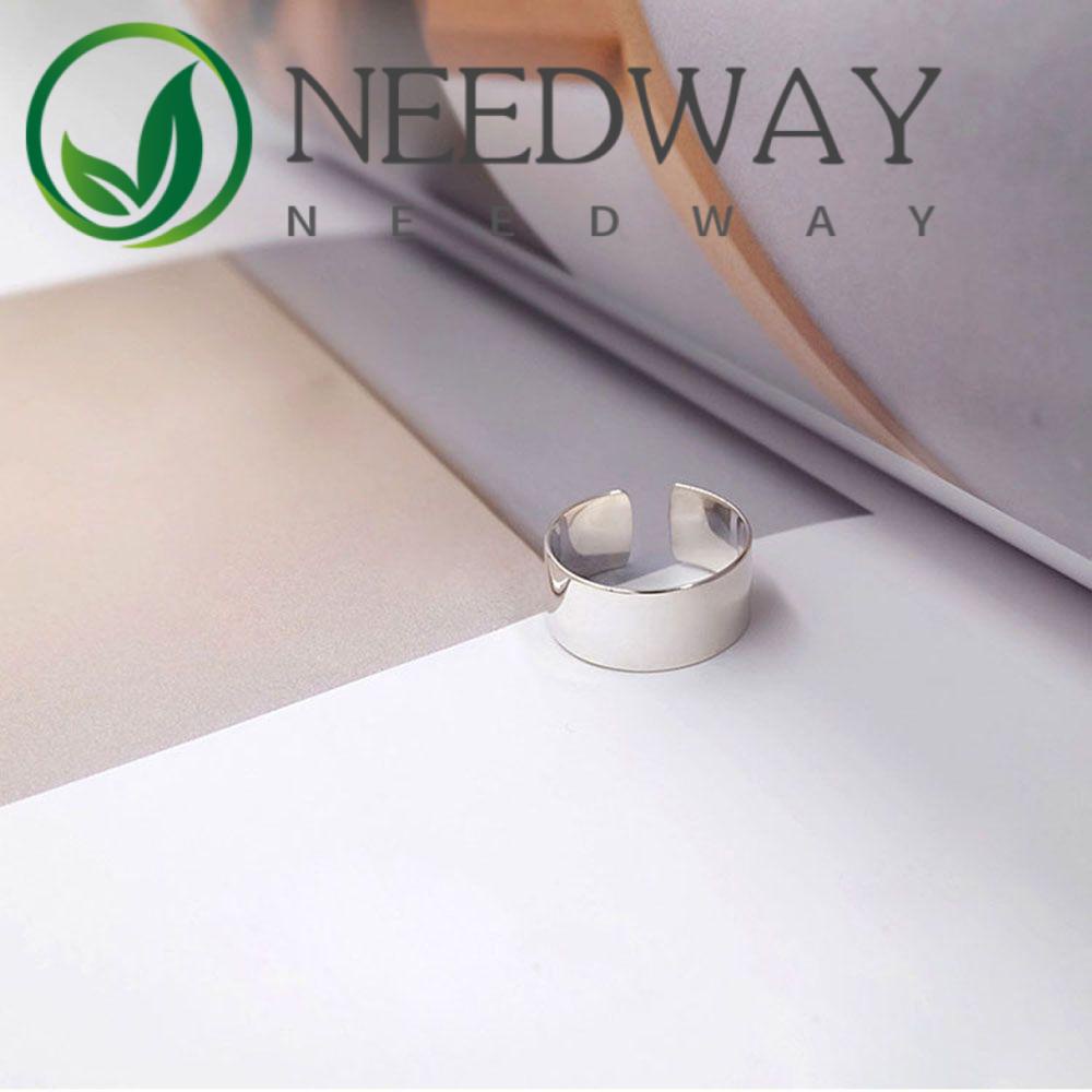 Needway   Cincin Jari Trendi Keren Korea Buku Jari Peace Halus Lebar Dapat Disesuaikan Perhiasan Sederhana