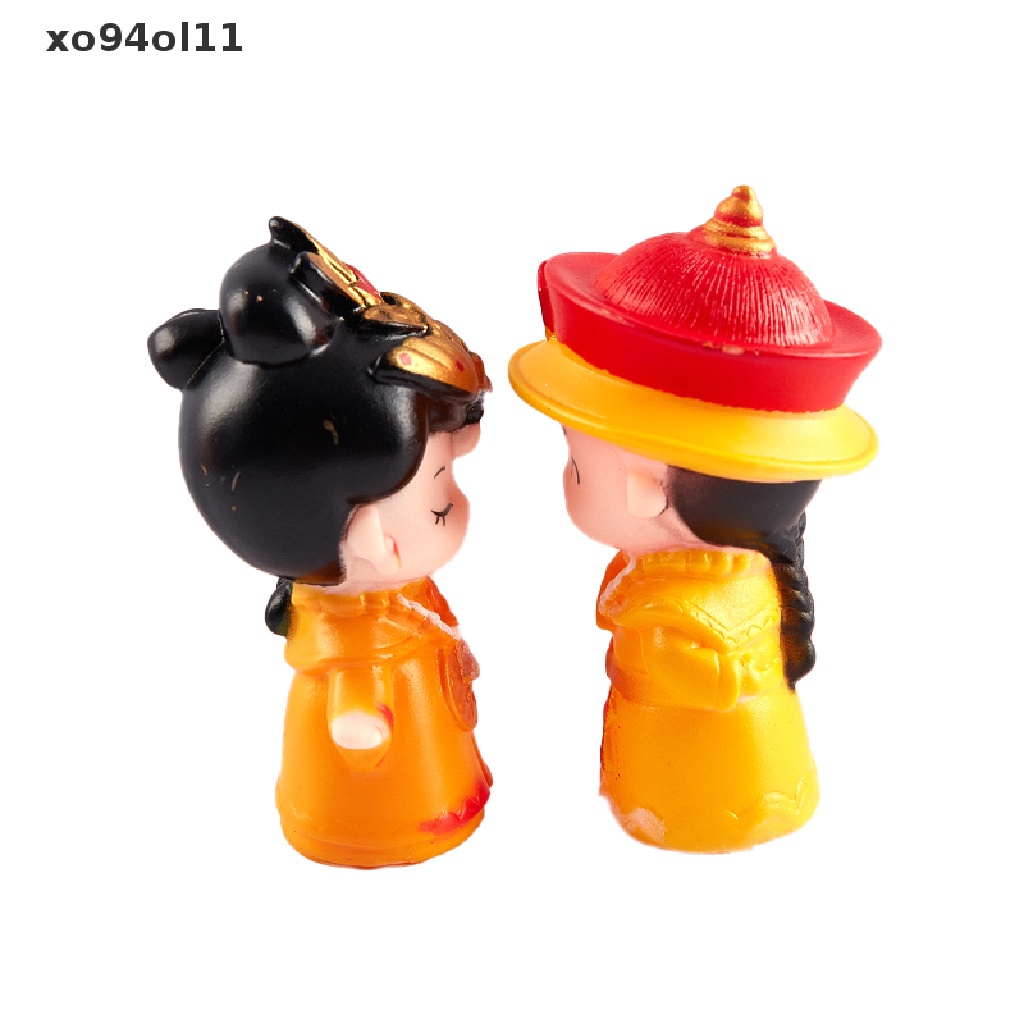 Xo Chinese Emperor Empress Patung PVC Queen Ornamen Dekorasi Tradisional Kue OL