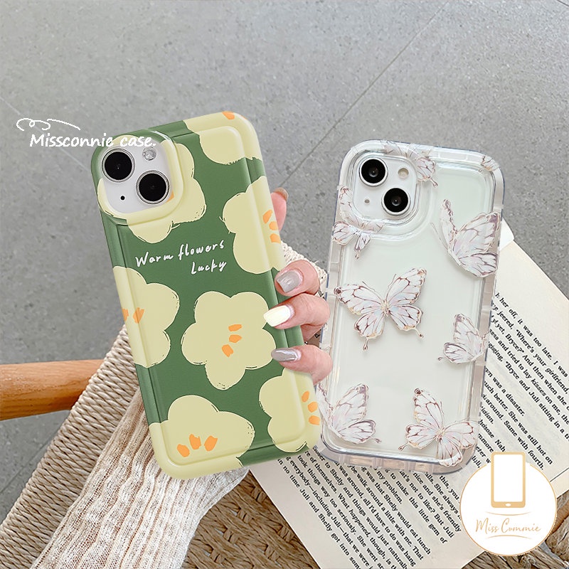 Fresh Flower Case Realme C53 C55 C30 7i C17 9i C35 C25Y C21Y C11 2020 C15 C25 C25s C20 C12 C3 5i 6i 5 5s C1 C2 C33 C11 2021 C20A Cute Romance Butterfly Shockproof Airbag Soft Cover