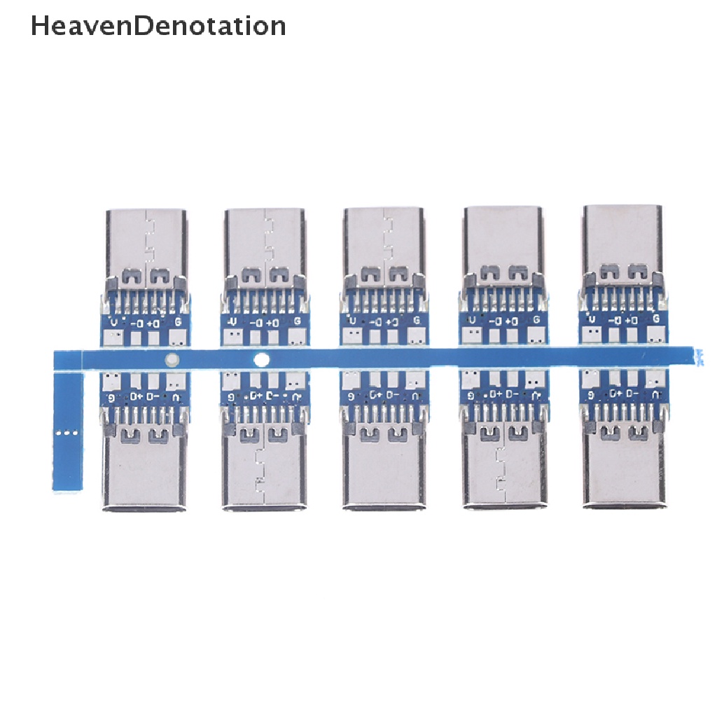 [HeavenDenotation] 10pcs Konektor USB 3.1 Tipe C 14pin Female Socket Wadah Melalui Lubang HDV