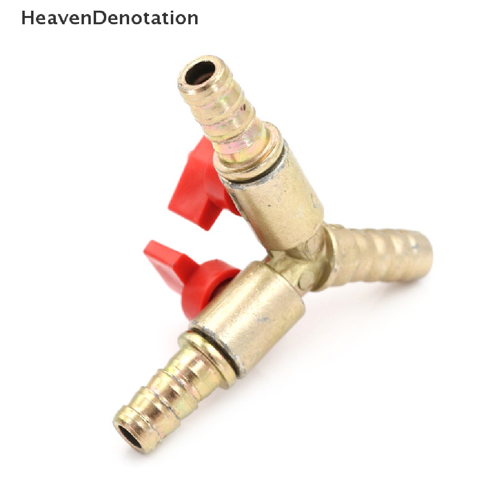 [HeavenDenotation] Ball Valve Y Shut off Kuningan 3arah Tee 3per8 &quot;10mm Barb Fuel Gas Oil/Valve Clamp  Konektor Tee gas Kuningan Tipe Y Pipa gas ball valve switch Kaos 3arah Y Tutup o