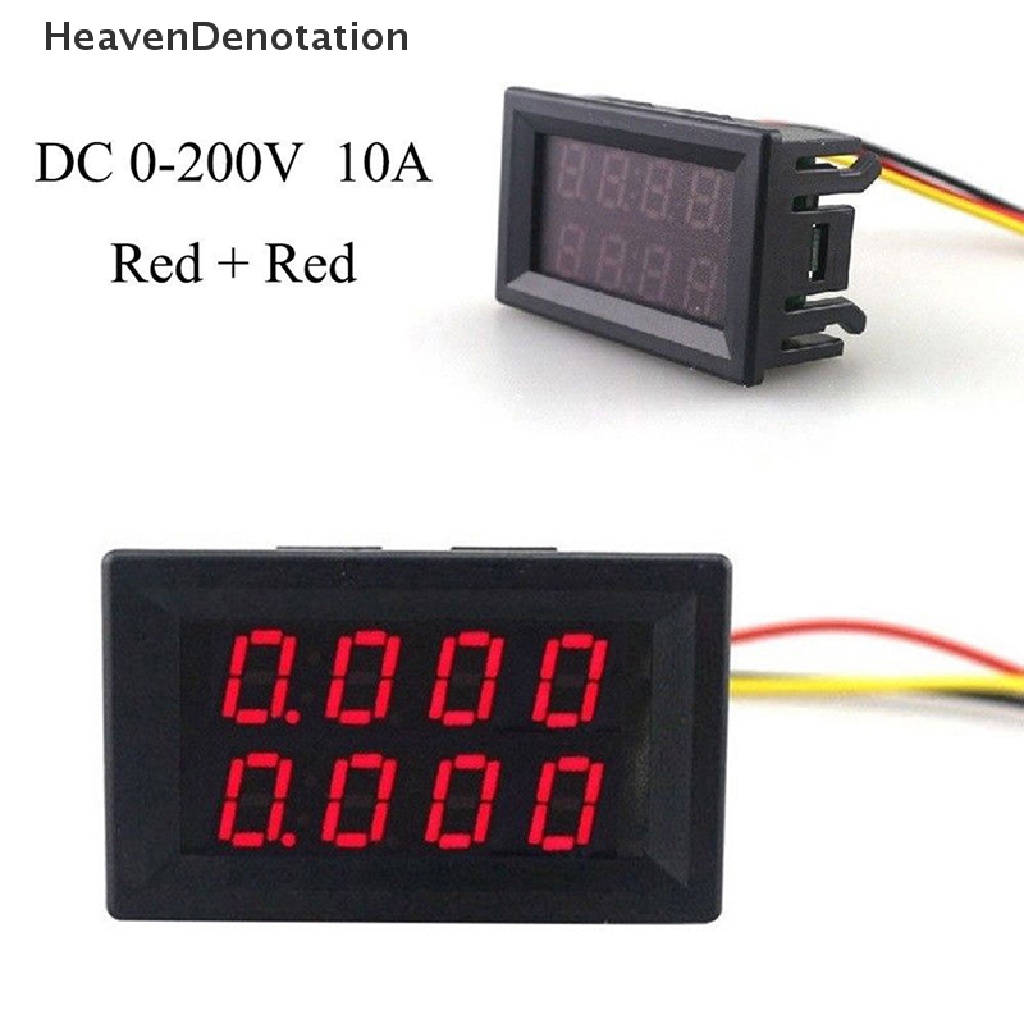 [HeavenDenotation] Dc 0-100V 10A 3bit Voltmeter Ammeter Merah Biru LED Amp Kabel New HDV