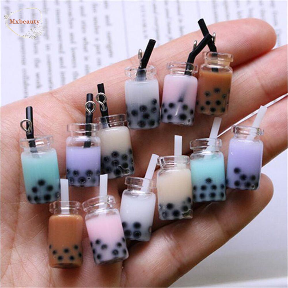 CHARMS Mxbeauty 10pcs Liontin Mutiara Milk Tea Handmade Diy Ukuran 28x10mm Untuk Membuat Perhiasan