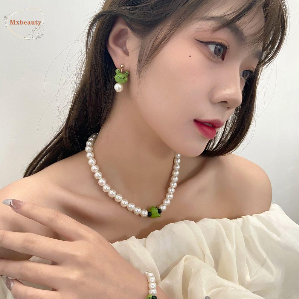 Mxbeauty Kartun Kalung Keren Manis Unik Rantai Ikan Paus Lebah Perhiasan Aksesoris Anak Hadiah Mutiara Gaya Korea Anting