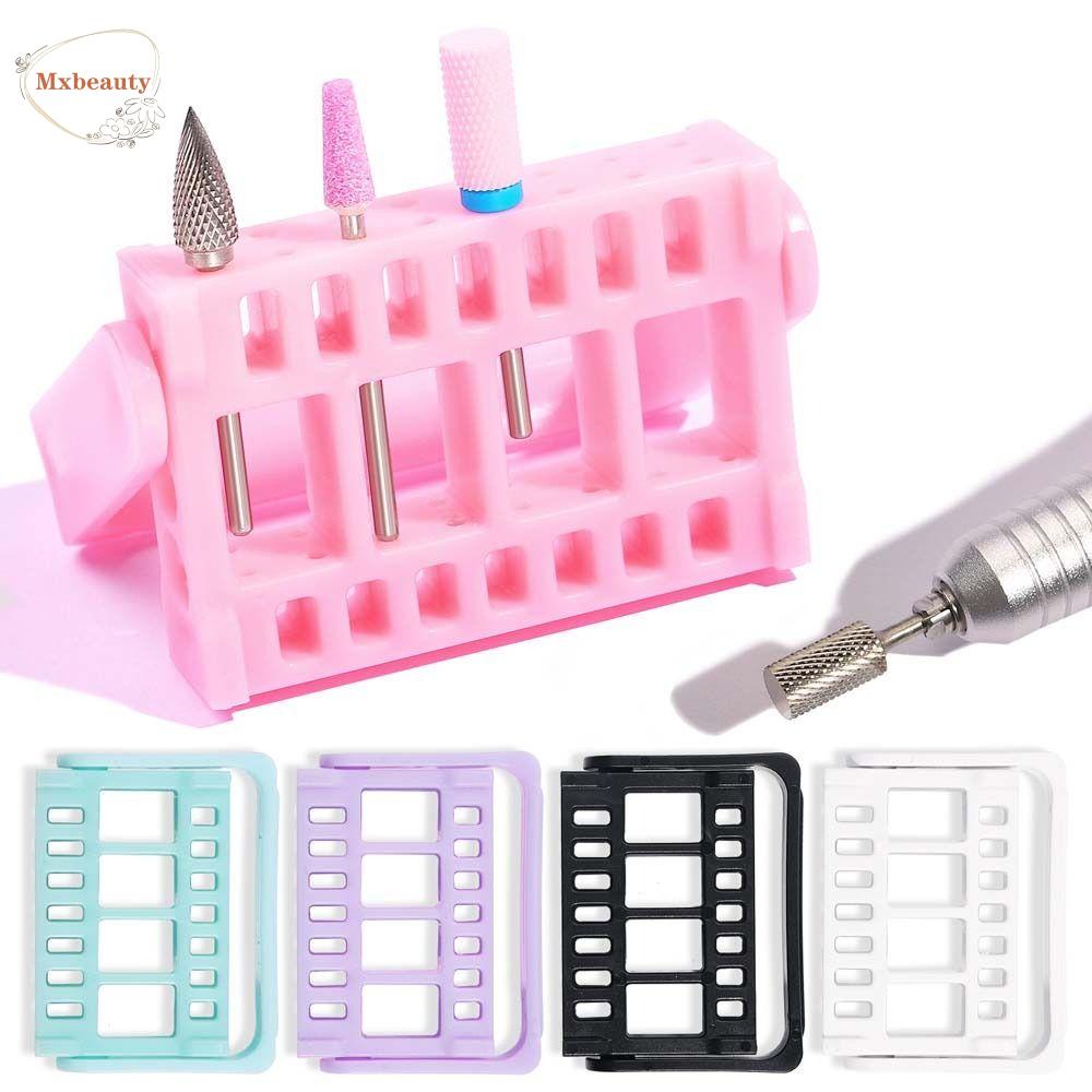 Mxbeauty Tempat Penyimpanan Kepala Gerinda Salon Kuku Nail Art Tips Wadah Penyimpanan Aksesoris Manicure Organizer Box Kepala Gerinda Bit Holder Nail Polishing Head Stand