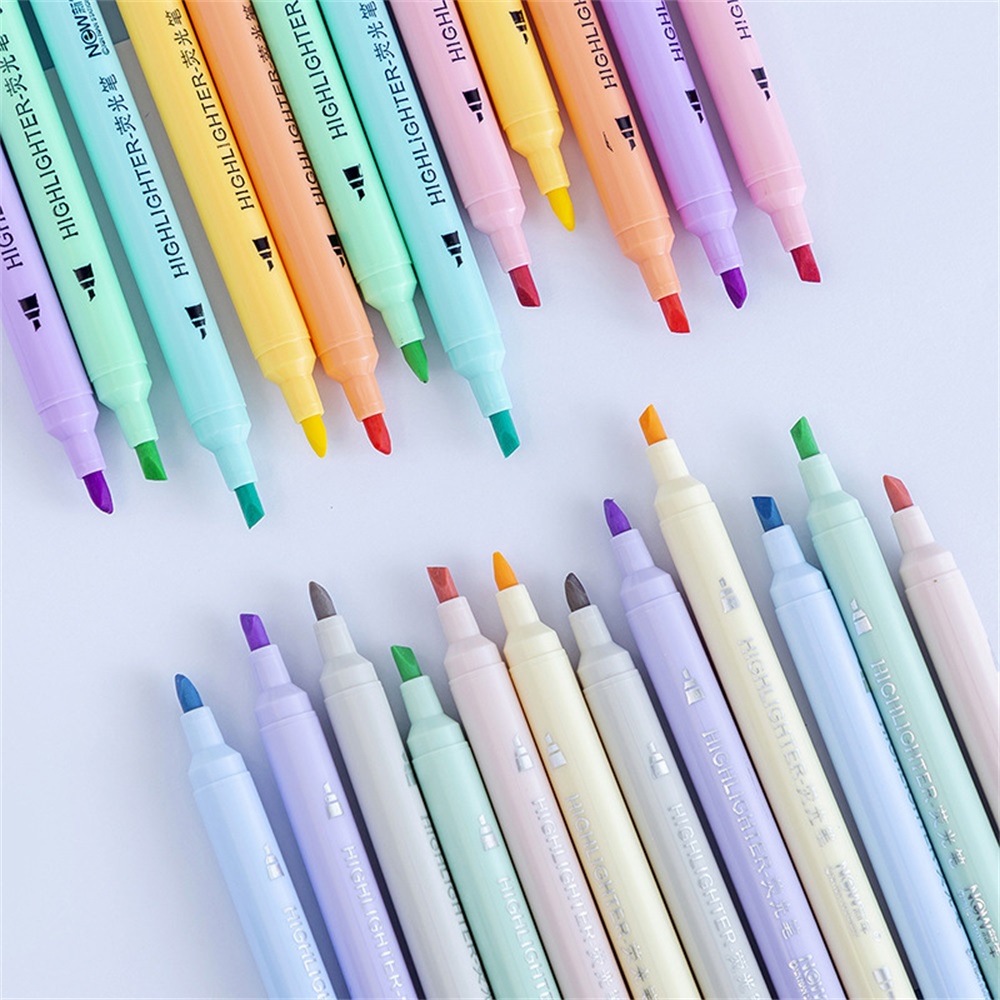 6 Pcs Macaron Color Double Tip Stabilo Pen Siswa Spidol Neon Alat Tulis Perlengkapan Sekolah