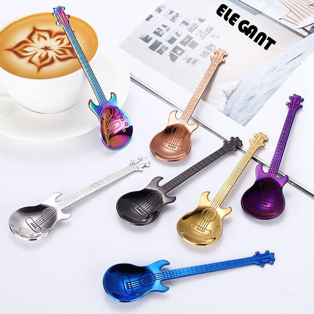 [Elegan] Sendok Kopi Lucu 1Pcs Stainless Steel Aduk Hitam Untuk Gula Dessert Es Krim Alat Minum