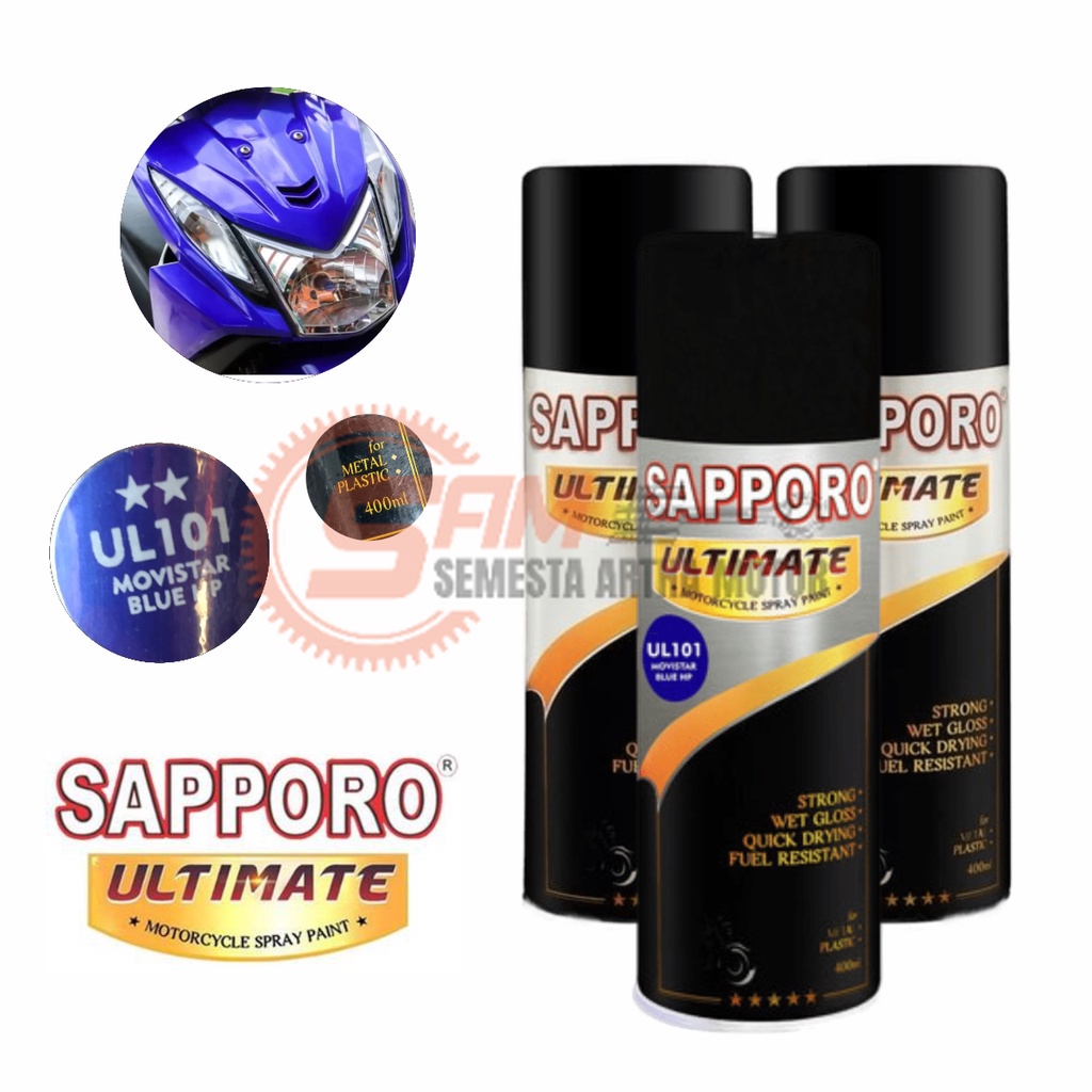 

Pilox Sapporo Ultimate Movistar Blue UL101 Cat Semprot Biru Pilok Metal Plastik Aerosol Spray