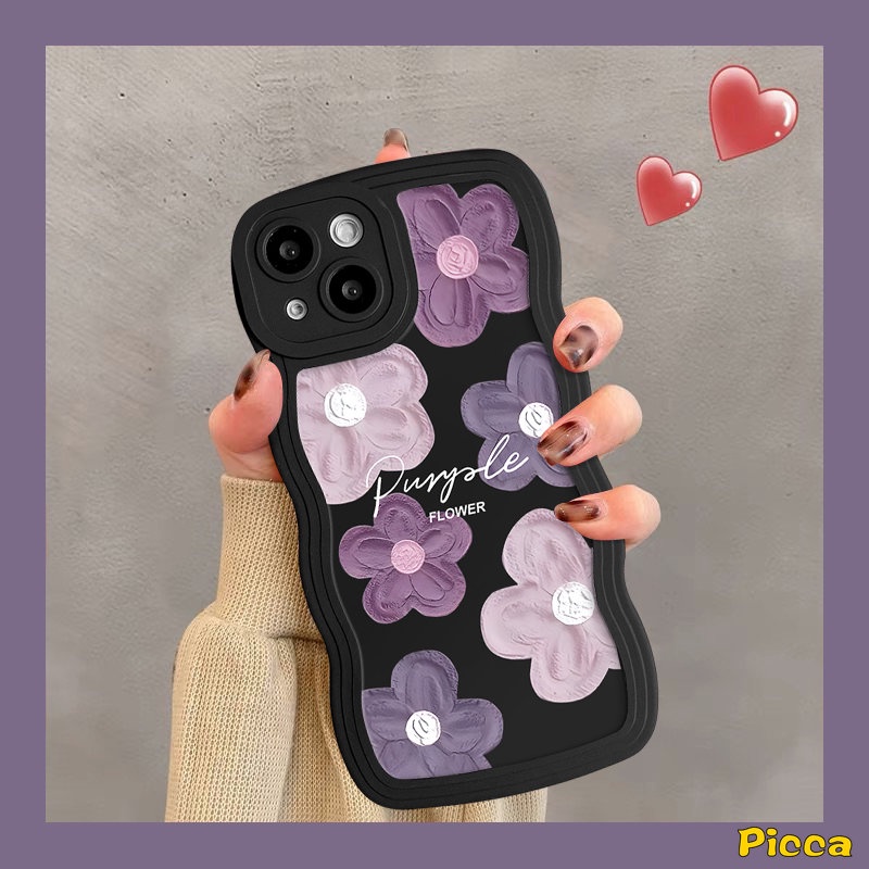 Casing Bunga Retro Untuk Infinix Smart6 4 5plushot 10 11 9 12 Play Note 10Pro 12 G96 Hot20 9 10 11s 10s 12i 10Lite 20s 8 12 Pro Art Lukisan Cat Minyak Bunga Bergelombang Tepi Soft Tpu Cover