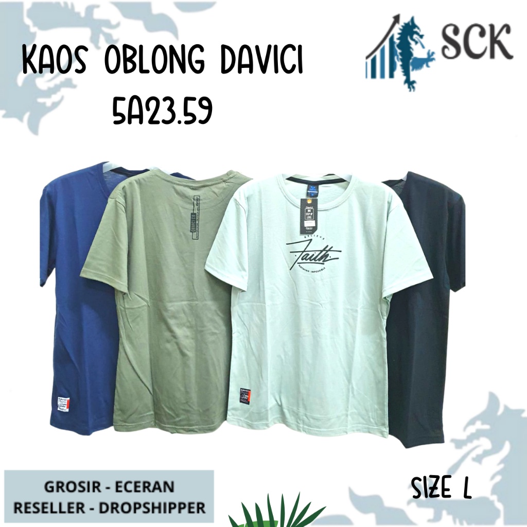 Kaos Distro Davici Polos (L) Motif Dewasa Keren/ Oblong Pria Katun / Pakaian Casual - sckmenwear GROSIR