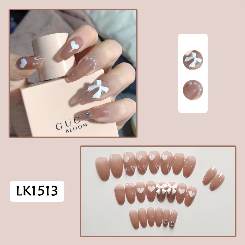 Lk1513 24Pcs DIY Kuku Palsu French Cool Finger Nail Art Stiker Kuku Palsu