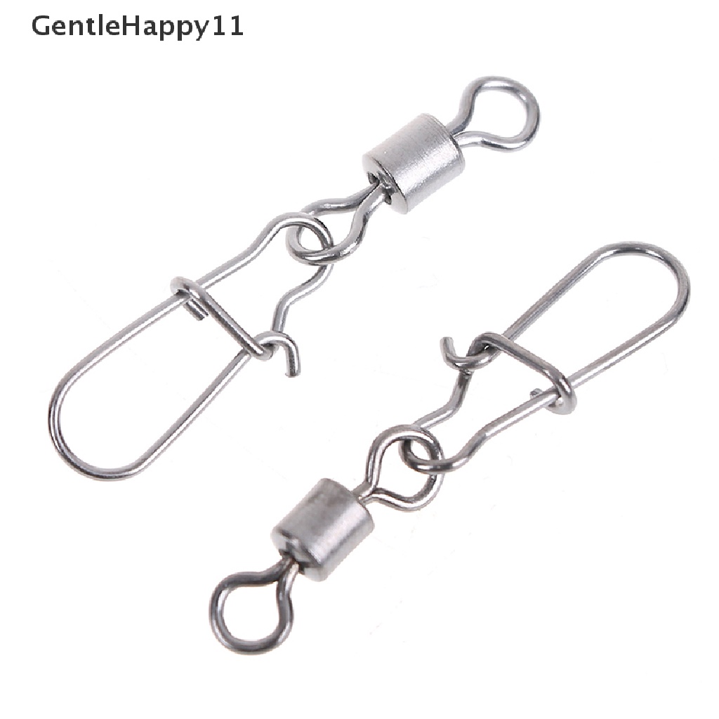 Gentlehappy 200Pcs stainless rolling swivel Bagus snap lure Konektor Memancing Putar snap id