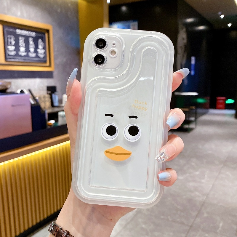 IPHONE Air sac Penebalan Pelindung case Untuk Iphone14 13 12 11 Pro MAX X XR XS Max7 8 Plus emoticon Lucu Transparan Anti-drop