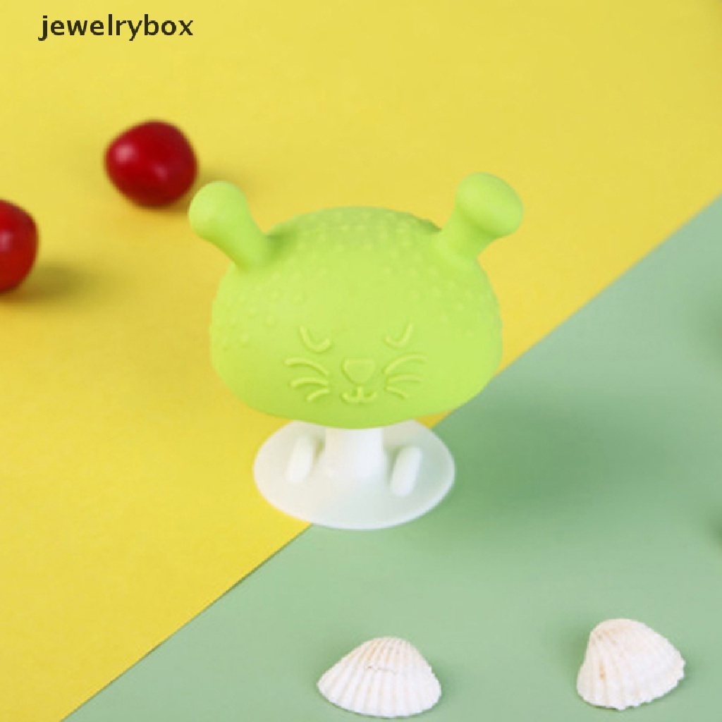 [jewelrybox] Baby Silicone Teether Newborn Kartun Jamur Kecil Tumbuh Gigi Mainan Menenangkan Puting Butik