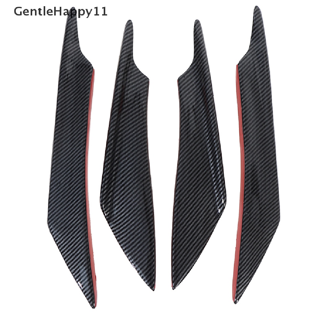 Gentlehappy 4Pcs Serat Karbon Mobil Bumper Fin Canard Splitter Diffuser Spoiler Air id