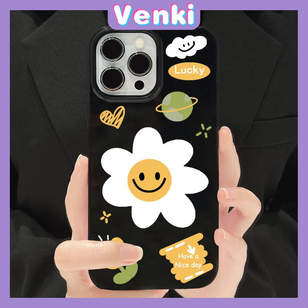 Case for iPhone 11 Soft TPU Glossy Black Candy Case Cute Flower Camera Protection Shockproof For iPhone 14 13 12 11 Pro Max 7 8 Plus X XR