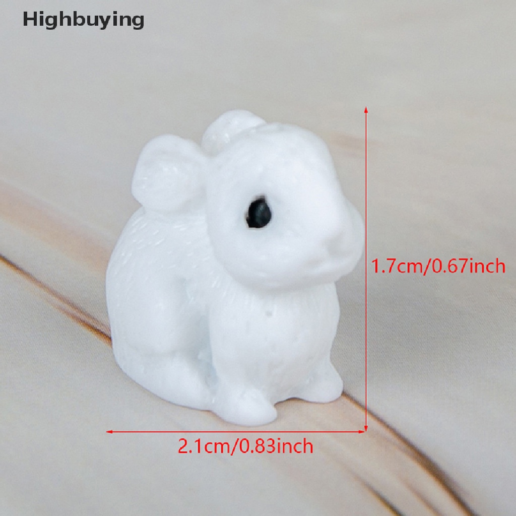 Hbid 5pcs Kelinci Lucu Paskah Ornamen Miniatur Kerajinan Resin Mini Bunny Taman Ornamen Rumah Boneka Miniatur Rumah Kantor Desktop Decor Glory