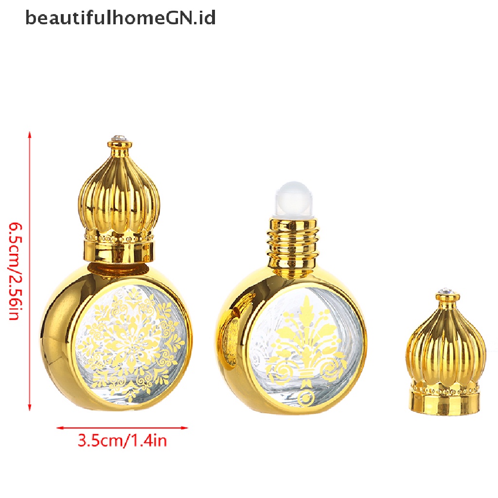 {Cantik} Botol Roller Portable 10ml Botol Bentuk Mahkota Gold~