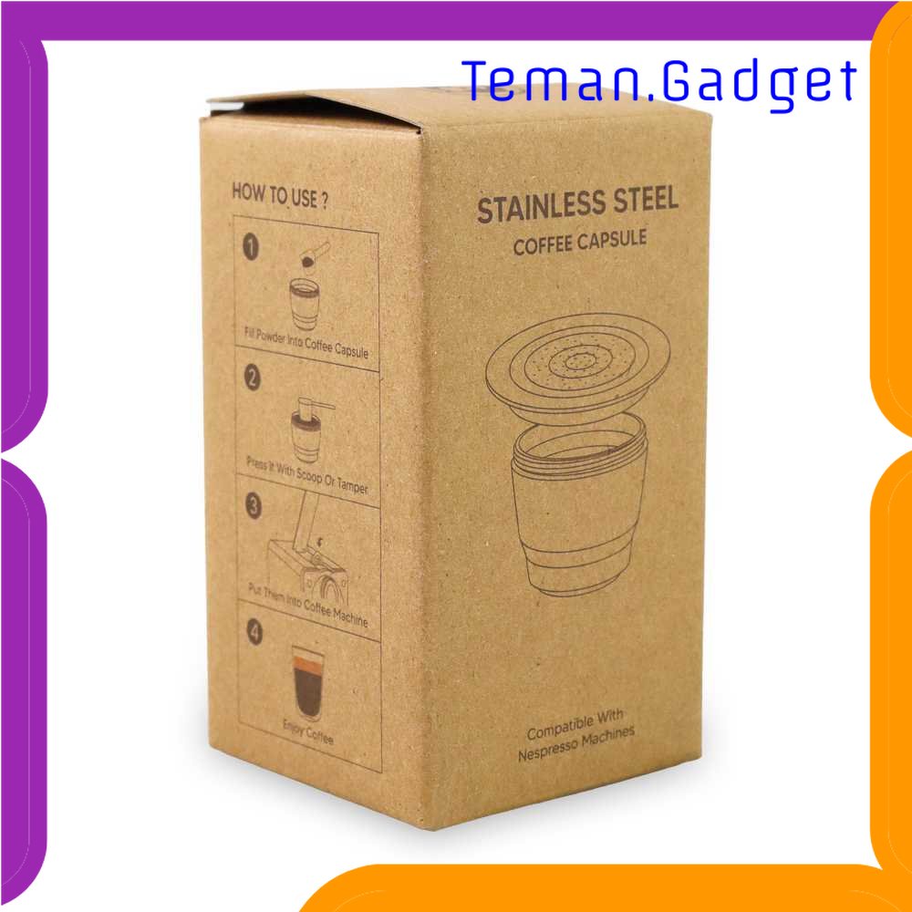 TG - DPR iCafilas Refillable Capsule Stainless Steel + Tamper for Nespresso - F456