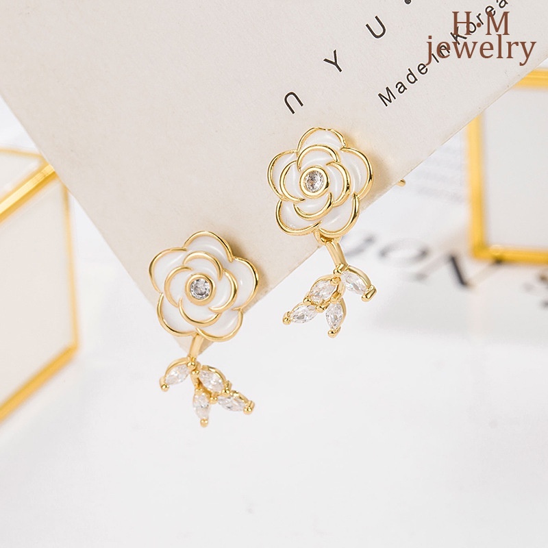 S925 Perak Fashion Temperamen Liar Camellia Stud Earrings2023 Baru Bermutu Tinggi Anting-Anting