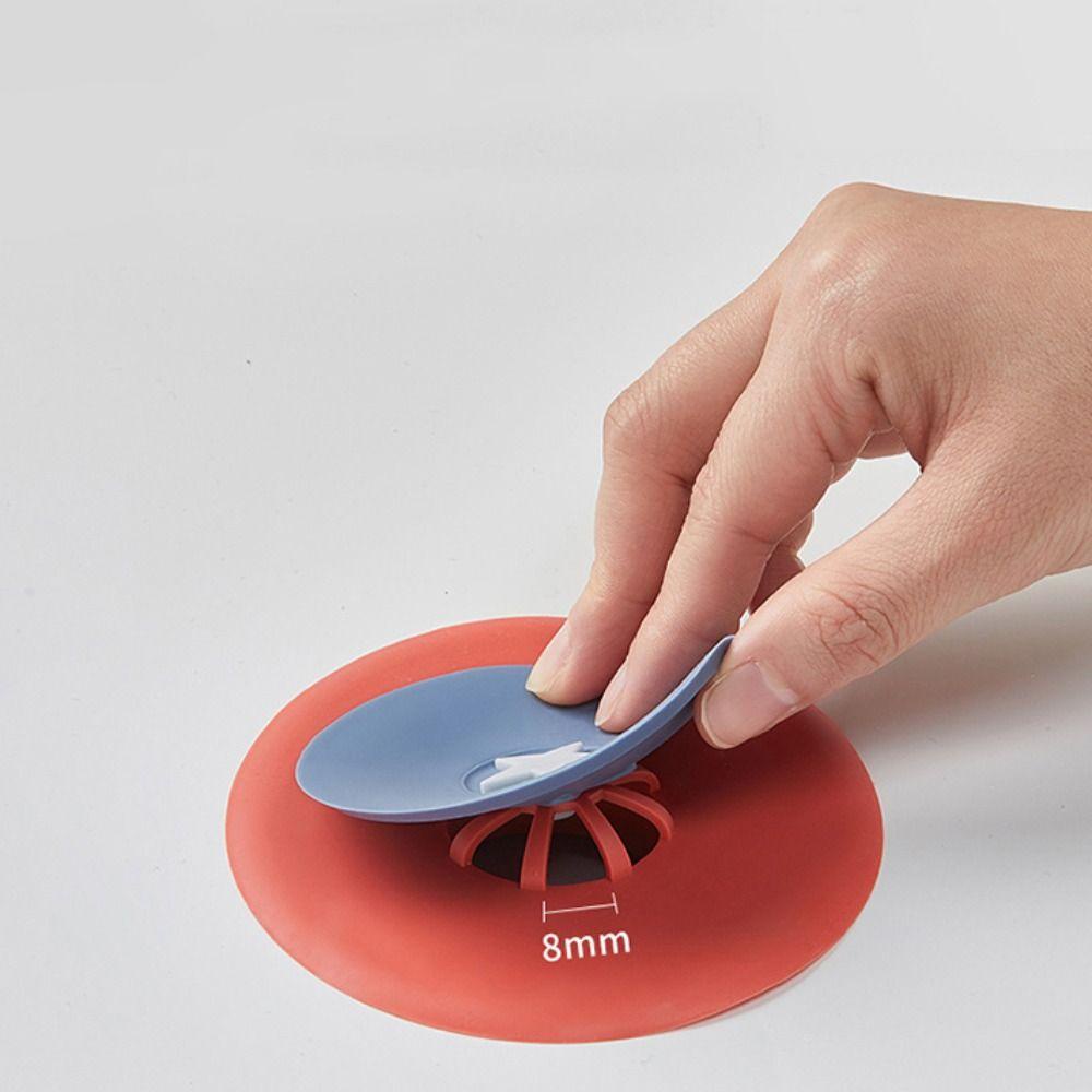 Populer 3Pieces Floor Drain Pad Aksesoris Wastafel Dapur Perlengkapan Dapur Kamar Mandi Penutup Saluran Air Filter Rambut Aksesoris Kamar Mandi Colander Silicone Sink Stopper