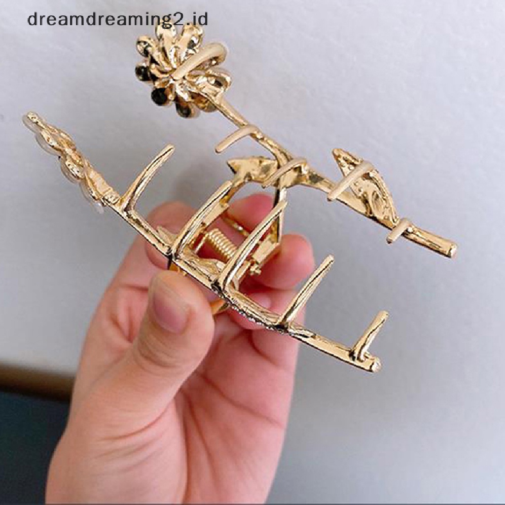 (dream) Wanita Bunga Berongga Geometris Rambut Claw Headband Hairpin Aksesoris Rambut//
