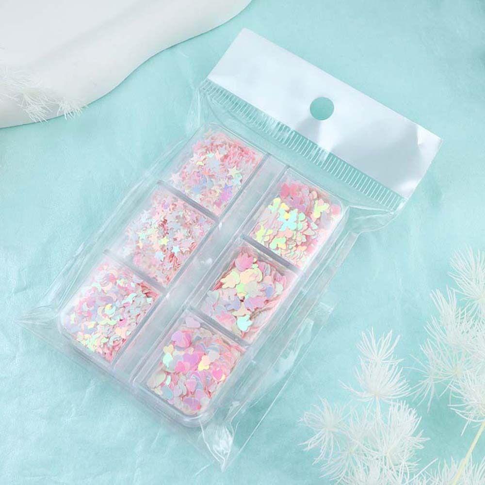 Nickolas1 Paku Payet 6kisi Jepang Nail Art Kupu-Kupu Bintang Bulu Mata Palsu Dekorasi Manicure Accessories Rabbit Nail Decorations