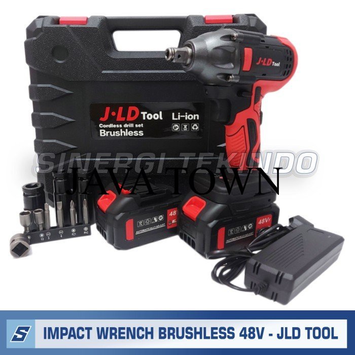 Sale Mesin Bor Pembuka Baut Baterai - JLD Tool 48V Brushless Impact Wrench - 1 Baterai Merah CRG216