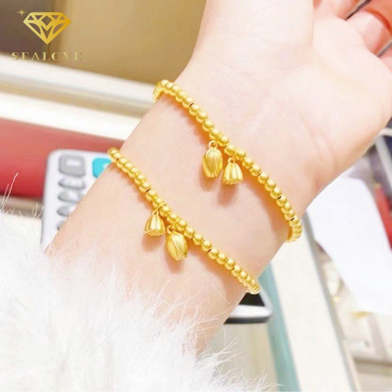 Gelang Titanium Wanita Anti Karat Bunga Teratai Dan Buahnya Artinya Moral Yang Bagus Aksesoris Fashion Korean Style COD