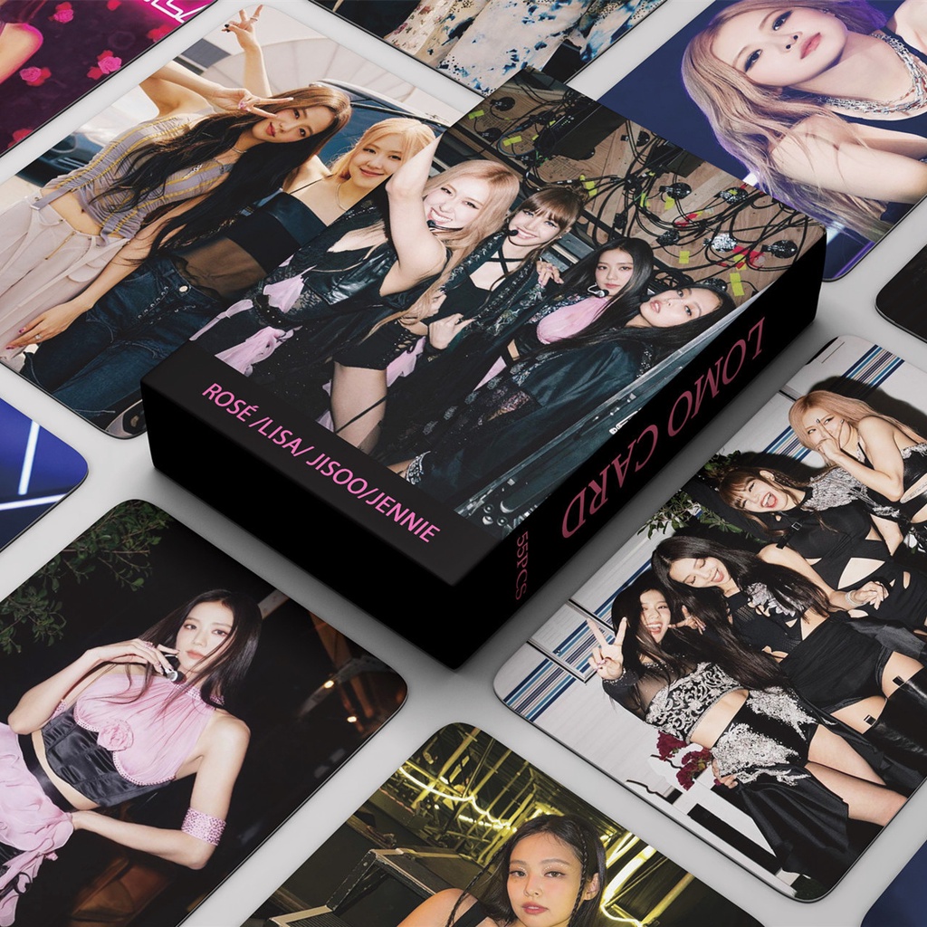 55pcs/box Hitam-PINK Coachella Photocards Series Kartu Lomo Blackpink JENNIE JISOO ROSE LISA Kpop Postcards Blackpink