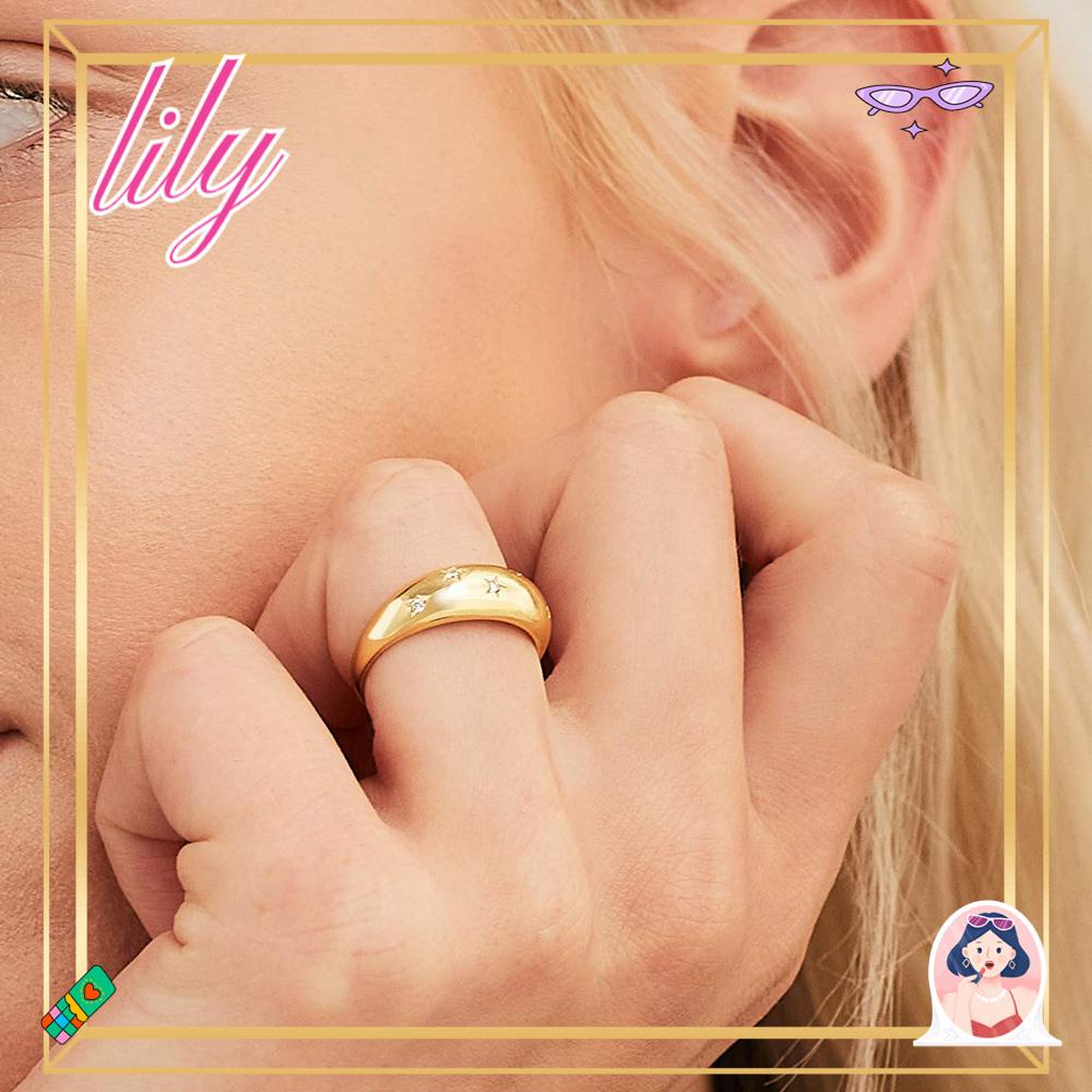 Lily Dome Cincin Fashion Wanita Perhiasan Statement Ring Bertatahkan