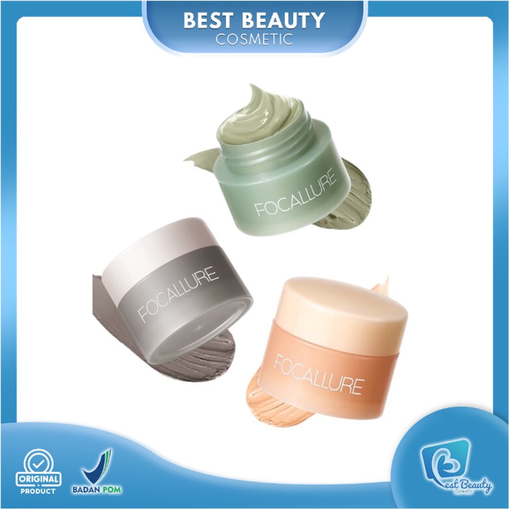 ★ BB ★ FOCALLURE Cleansing Clay Mask Pore Clarifying Brighten Exfoliating - Masker Wajah - Pelembab Wajah - FA SC12