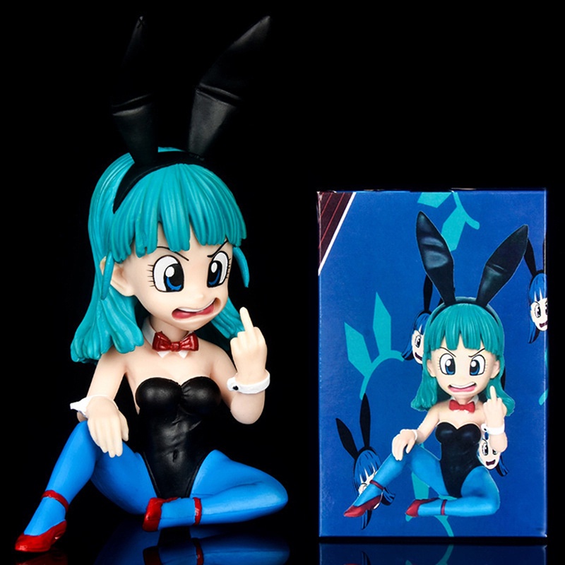 [jewelrybox] Anime Dragon Ball Figure GK Bunny Girl Bulma Figure Tegak Model Jari Tengah Butik