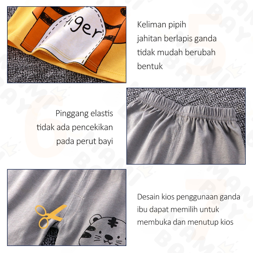 OKEYI Setelan Baju Bayi Lengan Pendek Motif Lucu Kaos Anak Bayi Set Import 0-1Tahun