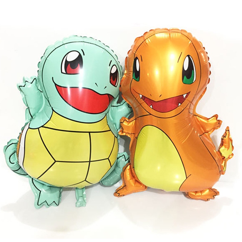 Anime TAKARA TOMY Pokemon Balon Film Aluminium Pikachu Charmander Bulbasaur Squirtle Action Figure Festival Party Mainan Untuk Bayi