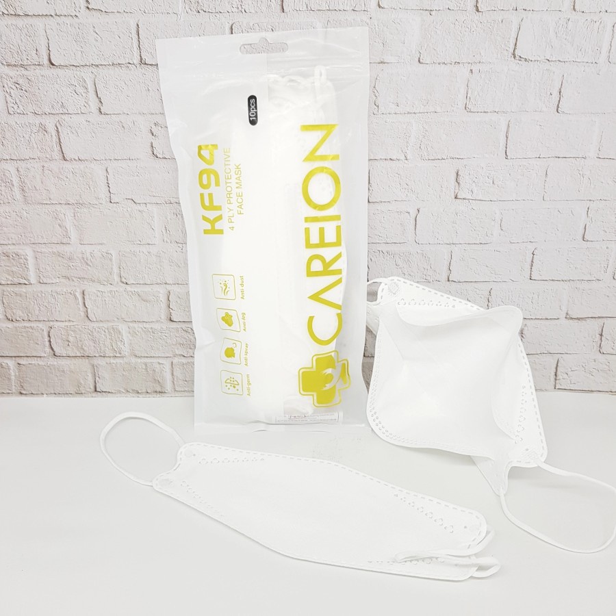 ENZ ® 𝐂𝐀𝐑𝐄𝐈𝐎𝐍™ MASKER KF94 KF 94 CAREION PREMIUM 4 PLY HITAM PUTIH WARNA WARNI ISI 10 PCS UKURAN DEWASA 1008