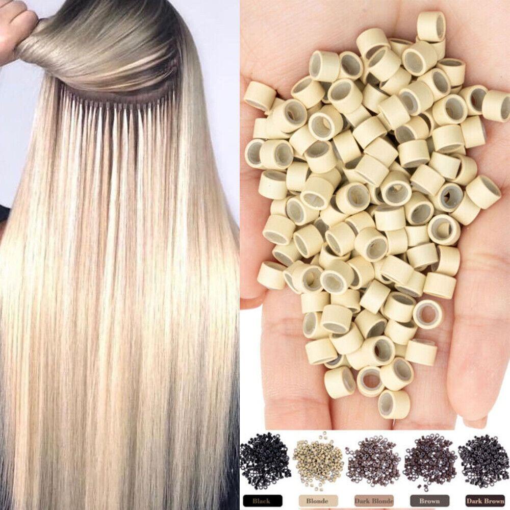 R-FLOWER 500pcs Manik-Manik Rambut Salon Fashion Alat Penata Rambut Loop Hair Nano Ring