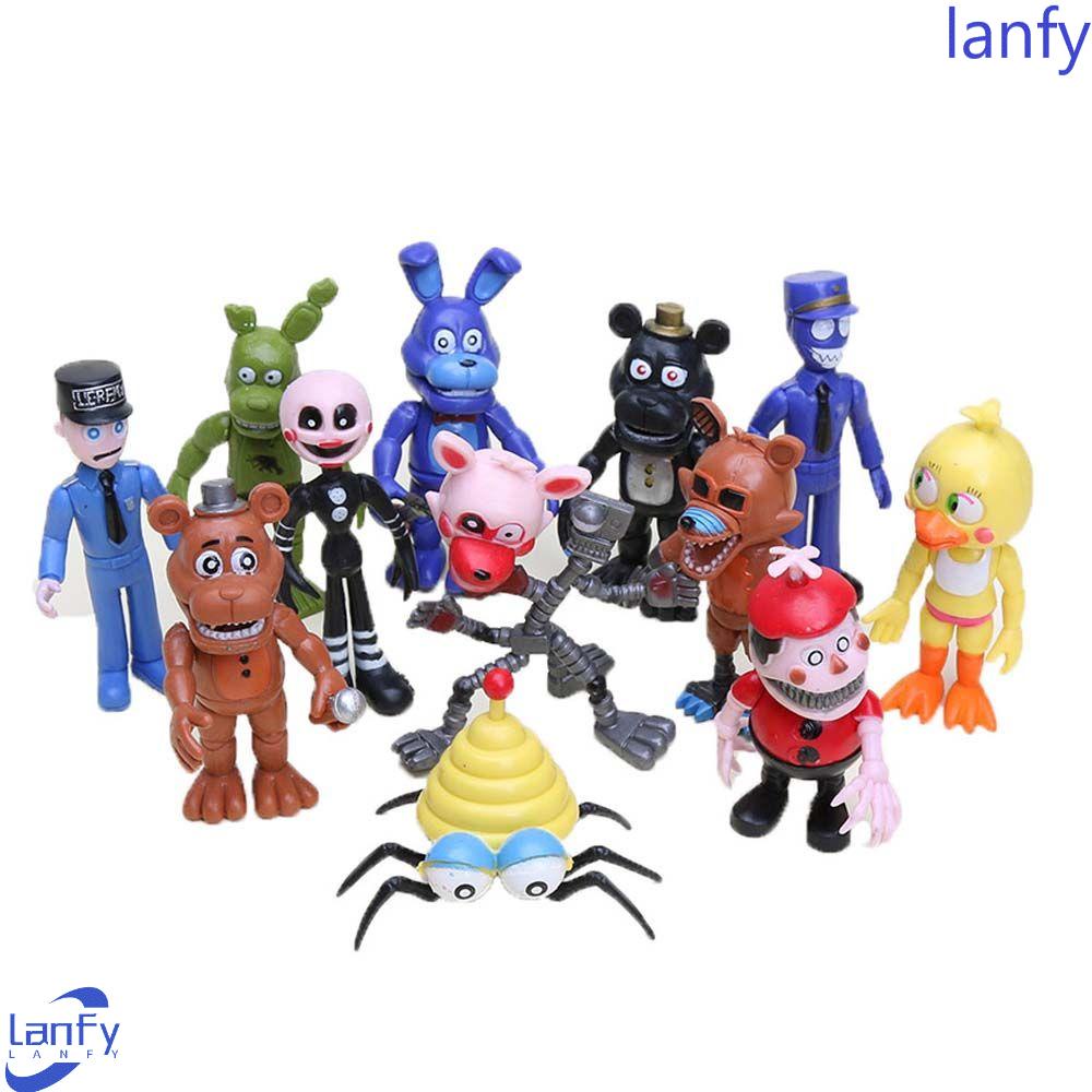 Lanfy Lima Malam Di Freddy's 12pcs/set PVC Dekorasi Mobil Figure Mainan Chica Bonnie Model Kolekte