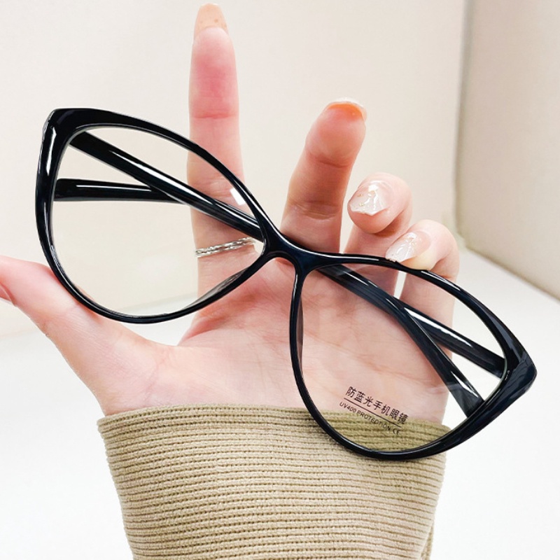 (YUZHU) Kacamata Oval Frame Cat Eye Anti Blue Light Untuk Wanita Vintage Fashion Ultra Light Candy Color Eyeglasses