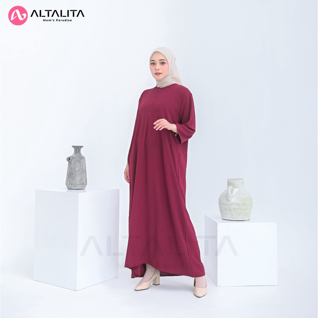 Altalita - Daster Gamis Kekinian Busui Cringcle Airflow Panjang Lengan 3/4 Semata Kaki Jumbo LD 120