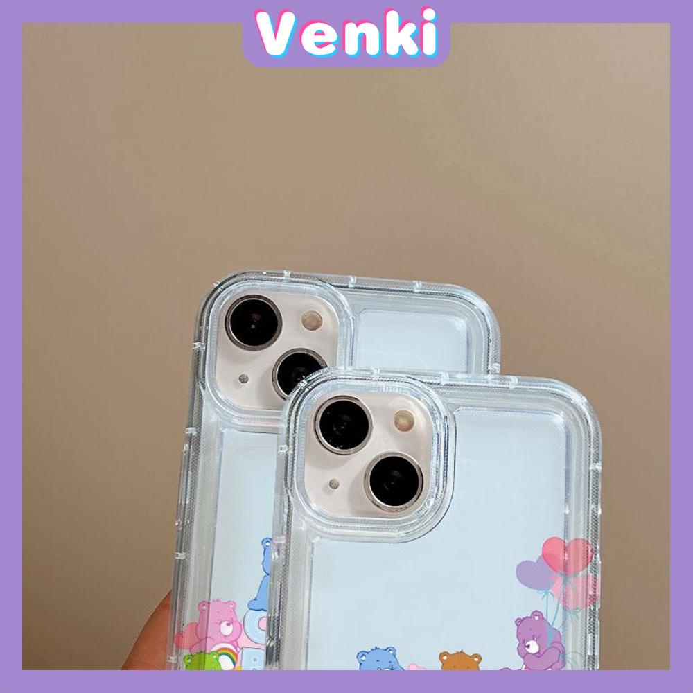 VENKI -For iPhone 11 iPhone Case Clear Case TPU Soft Case Airbag Shockproof Cute Cute Cartoon Bear Compatible with iPhone 14 13 Pro Max iPhone 12 Pro Max 11 7Plus 6Plus XR xs max