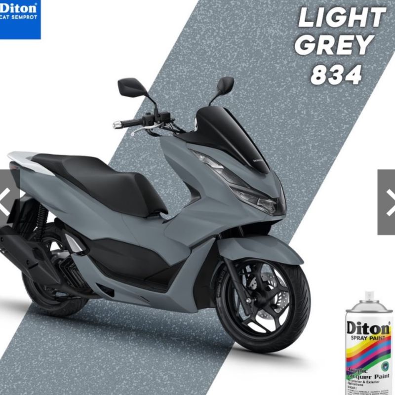 SOLID COLOURS DITON Spray Paint Acrylic Lacquer Paint Pilox Pilok Cat Semprot - 834 LIGHT GREY / ABU ABU TERANG (300cc / 300ml)