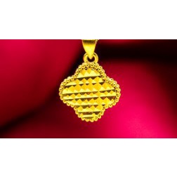 Goldkingdom Fashion Perhiasan Aksesoris Ready Stock Wanita Lapis Emas Empat Daun Rumput Kalung Membawa Kebahagiaan